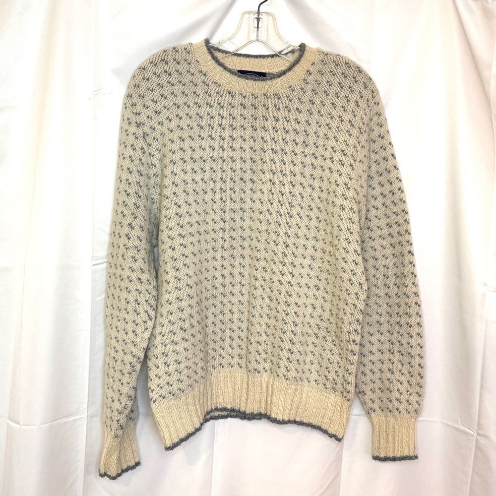 Vintage 1980s Boat House Row Wool Blend Knitted Crewneck Sweater L Fishermancore